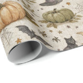 Vintage Cats Pumpkins Halloween ラッピングペーパー (ロールコーナー)