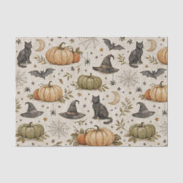 Vintage Cats Pumpkins Halloween 薄葉紙