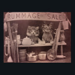 Vintage Cats Rummage Sale Poster ポスター<br><div class="desc">Vintage Cats Rummage Sale Poster.</div>