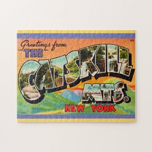 Vintage Catskill Mountains Greetings ジグソーパズル (横)