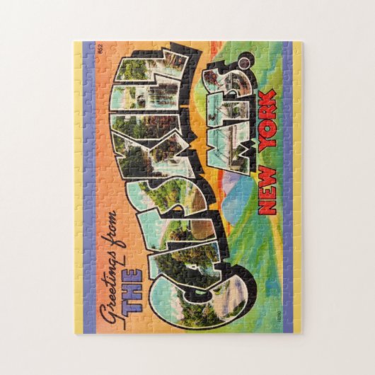 Vintage Catskill Mountains Greetings ジグソーパズル (縦)