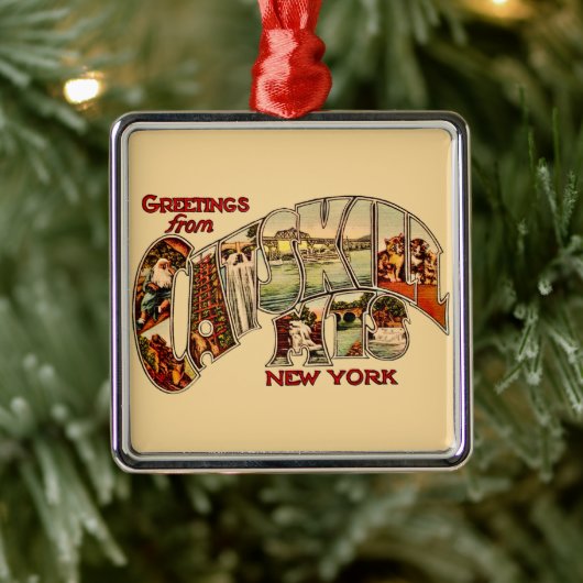 Vintage Catskill Mtns メタルオーナメント (ツリー)