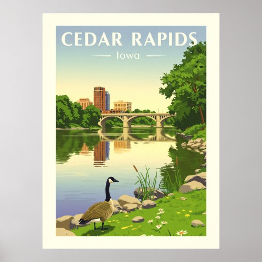Vintage Cedar Rapids Iowa ポスター (正面)