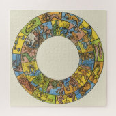 Vintage Celestial, Astrological Zodiac Wheel ジグソーパズル (横)