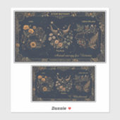 Vintage Celestial Botanical Script Vinyl Sticker シール (シート)