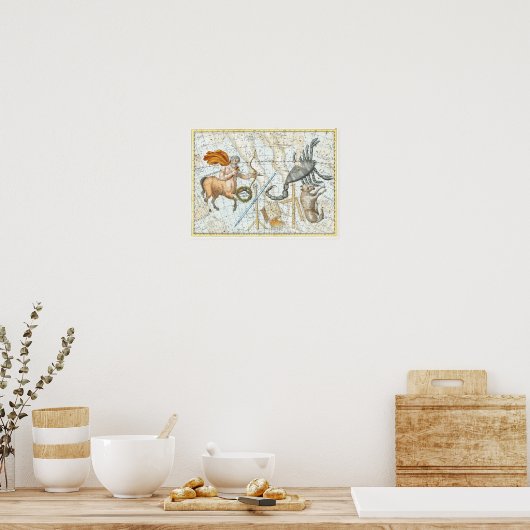 Vintage Celestial Constellations Map ポスター (キッチン)