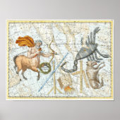 Vintage Celestial Constellations Map ポスター (正面)