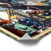 Vintage Celestial Map Cetus Aquarius Andromeda ポスター (角)