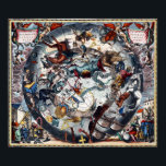 Vintage Celestial Map Cetus Aquarius Andromeda ポスター<br><div class="desc">A vintage constellation map depicting Aquarius,  Andromeda,  and Cetus among others.</div>