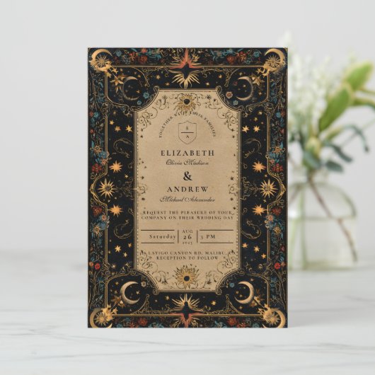 Vintage Celestial Renaissance Wedding 招待状 (スタンド正面)