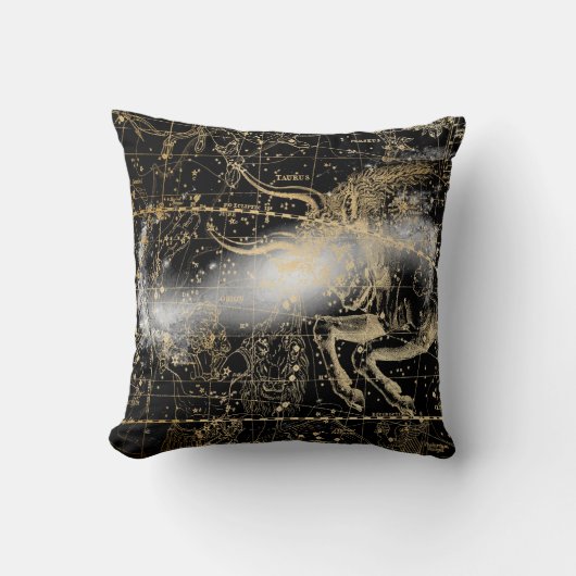 Vintage Celestial Star Map Background クッション (正面)