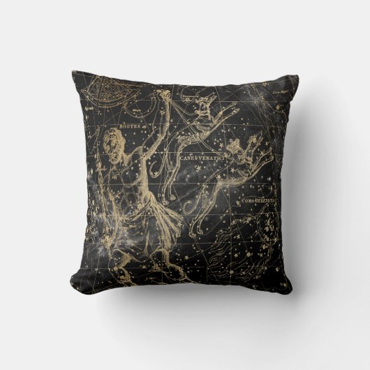 Vintage Celestial Star Map Background クッション (正面)
