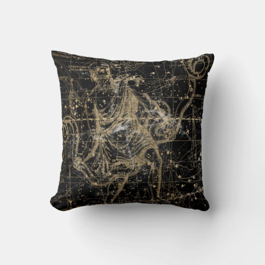Vintage Celestial Star Map Background クッション (正面)