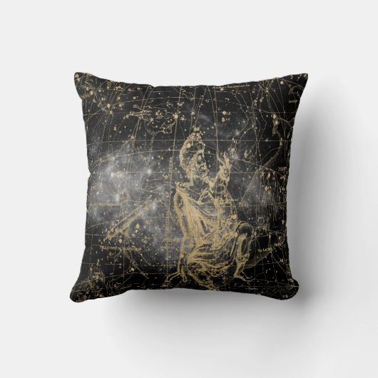 Vintage Celestial Star Map Background クッション (裏面)