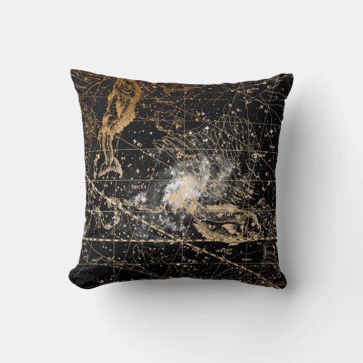 Vintage Celestial Star Map Background クッション (正面)