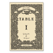 Vintage Celtic Knot Dragon Crest Wedding テーブルナンバー (正面)