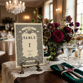 Vintage Celtic Knot Dragon Crest Wedding テーブルナンバー