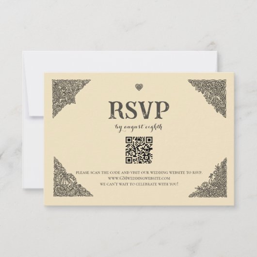 Vintage Celtic Knot RSVP Card (正面)
