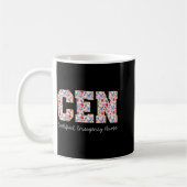 Vintage Cen Certified Emergency Nurse Wildflowers  コーヒーマグカップ (左)