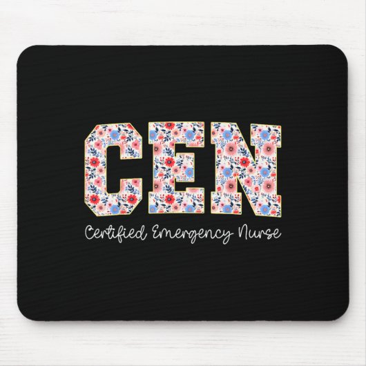 Vintage Cen Certified Emergency Nurse Wildflowers  マウスパッド (正面)