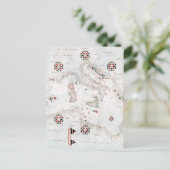 Vintage Central Mediterranean Italy Map ポストカード (スタンド正面)