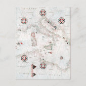 Vintage Central Mediterranean Italy Map ポストカード (正面)