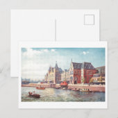 Vintage Central Railway Station, Amsterdam ポストカード (正面/裏面)
