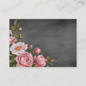 Vintage Chalkboard Boho Floral wedding  エンクロージャーカード (裏面)