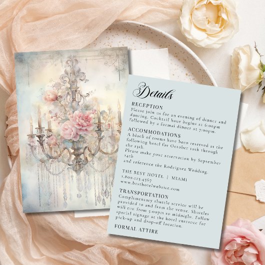 Vintage Chandelier Enchanted Fairy Tale Wedding  エンクロージャーカード