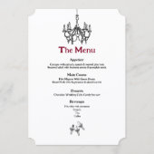 Vintage Chandelier Menu メニュー (正面)