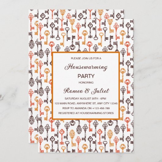 Vintage Charm Homewarming Invitation 招待状 (正面/裏面)