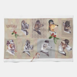 🐾 Vintage Charm of “The Gentleman Dogs”! 🐾 キッチンタオル