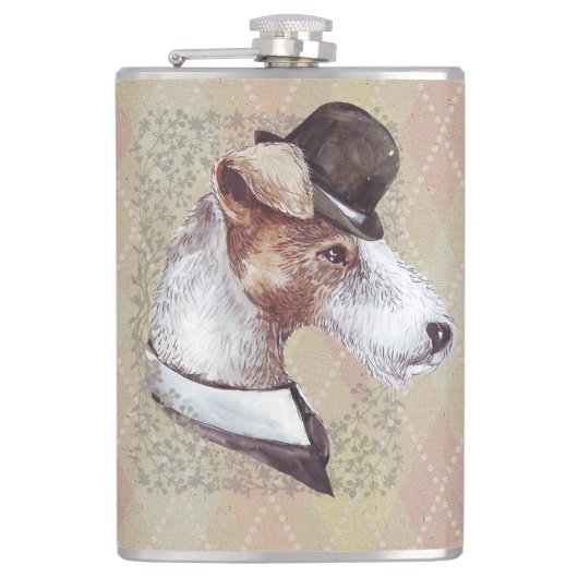 🐾 Vintage Charm of “The Gentleman Dogs”! 🐾 フラスク (正面)