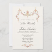 Vintage Chateau Garden Regency Soft Blush Wedding 招待状 (正面)