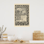 Vintage Chaucer Leaf by Kelmscott Press ポスター (キッチン)