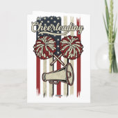 Vintage Cheerleading USA Flag Retro Pom Design カード (裏面)