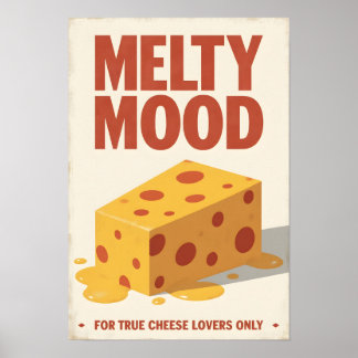 Vintage Cheese Poster – Retro Kitchen Wall Art ポスター