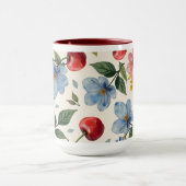 Vintage Cherry and Floral Coffee Mug マグカップ (中央)