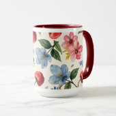 Vintage Cherry and Floral Coffee Mug マグカップ (正面右)