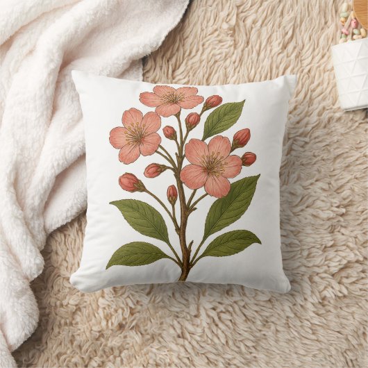 Vintage Cherry Blossom クッション (ブランケット)