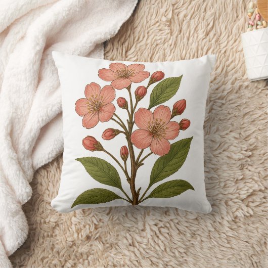 Vintage Cherry Blossom クッション (ブランケット)