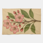 Vintage Cherry Blossom on Weathered Paper キッチンタオル (横)