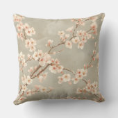 Vintage Cherry Blossom Sakura Branch クッション (裏面)