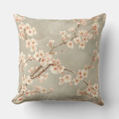 Vintage Cherry Blossom Sakura Branch クッション (正面)