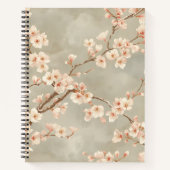 Vintage Cherry Blossom Sakura Branch ノートブック (正面)