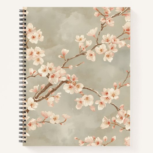 Vintage Cherry Blossom Sakura Branch ノートブック (正面)