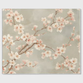 Vintage Cherry Blossom Sakura Branch ラッピングペーパー (フラット)