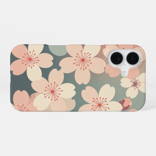 Vintage Cherry Blossoms iPhone 16ケース (裏面横)