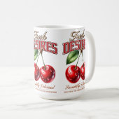 Vintage Cherry Mug | Retro Fruit Coffee Cup コーヒーマグカップ (正面右)