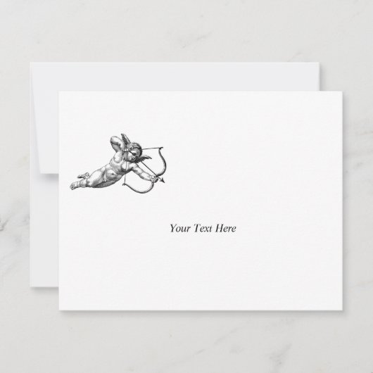 Vintage Cherub Cupid Love Wedding Celebration 出欠カード (正面)
